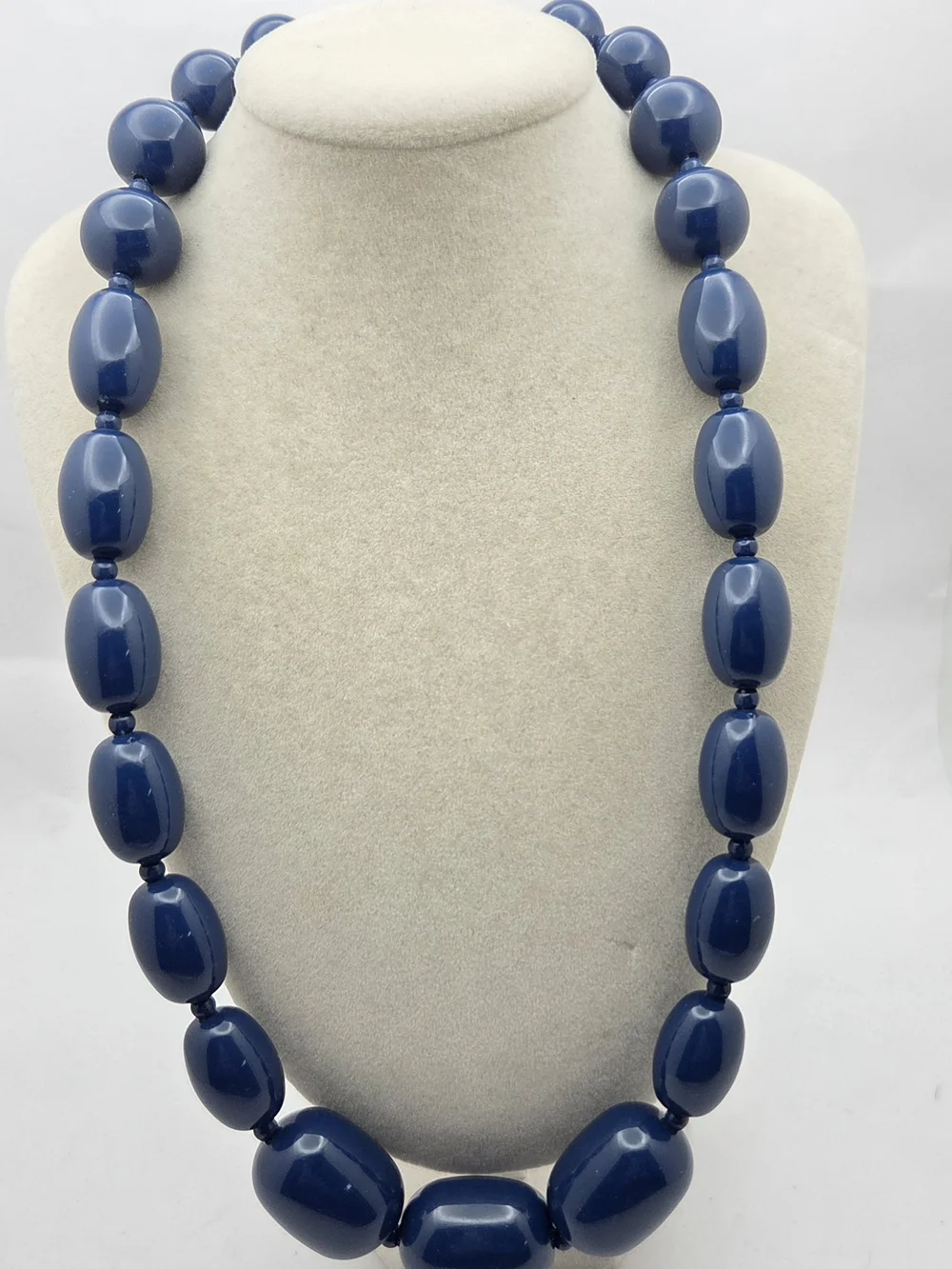 Navy Blue Chunky Resin Bead Necklace 24.5